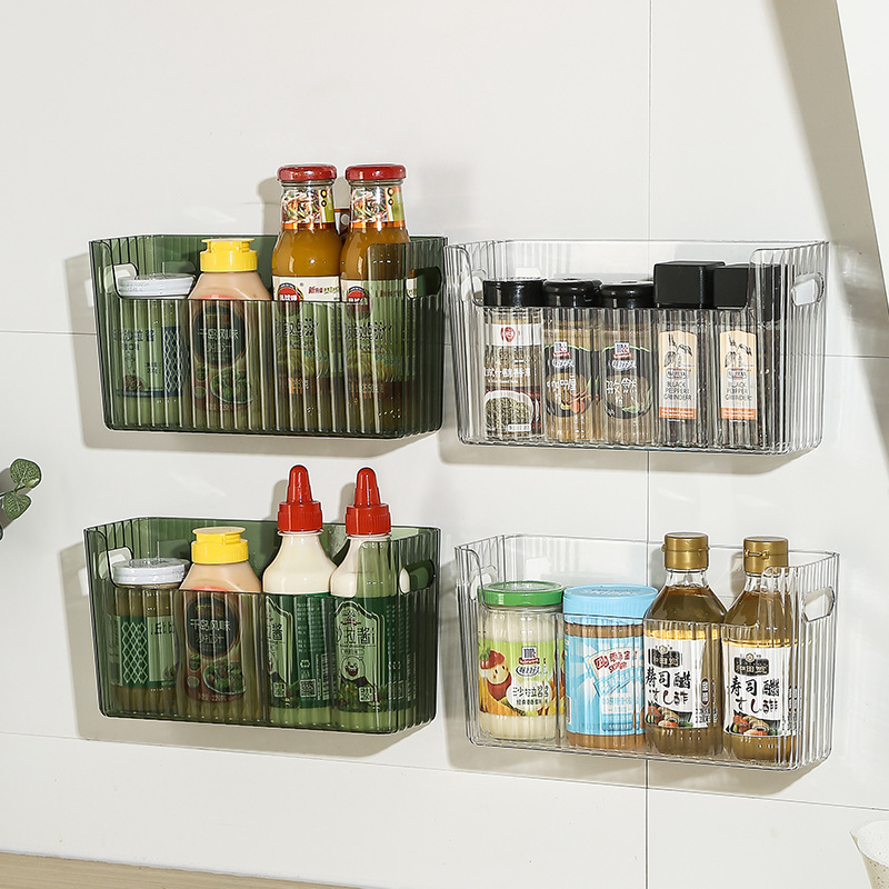 Food Storage Cabinet For Kitchen - กล่องเก็บของติดตู้เย็นแบบมีกาวในตัว ความจุขนาดใหญ่ กล่องจัดระเบียบครัวอเนกประสงค์ ภาชนะอเนกประสงค์ ประหยัดพื้นที่ในบ้าน