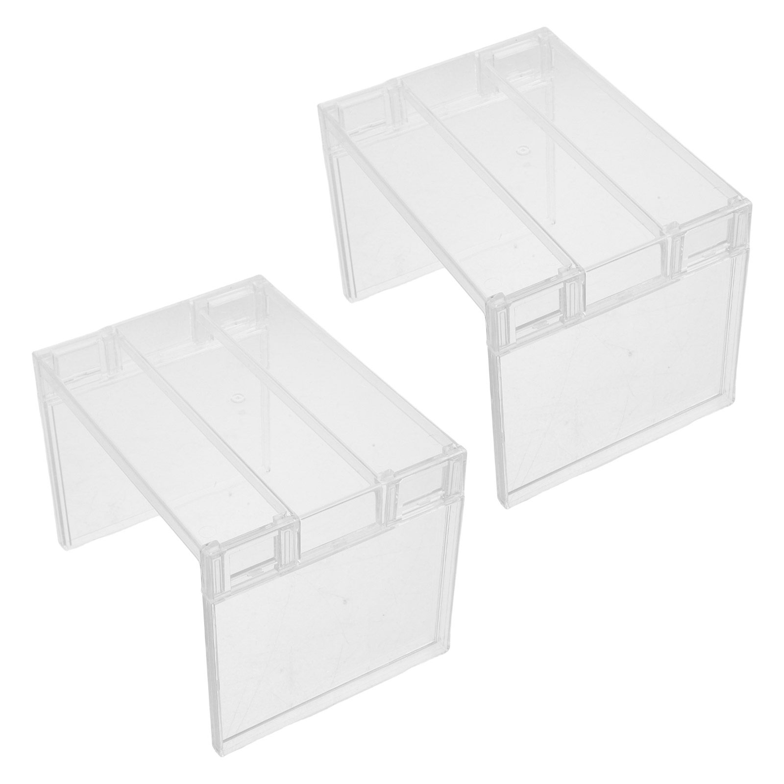 Food Storage Cabinet For Kitchen - ชั้นวางของในตู้เย็นแบบใส 2 ชิ้น ชั้นวางของในช่องแช่แข็ง ชั้นวางยกสูง พร้อมแผ่นกั้นแบบถอดได้