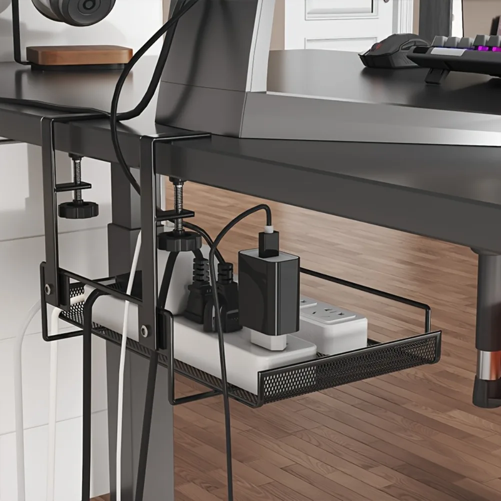 Food Storage In Room - ชั้นวางจัดเก็บสายไฟใต้โต๊ะคอมพิวเตอร์ ที่วางเราเตอร์ไวไฟ กล่องเก็บสายไฟแบบไม่ต้องเจาะรู อุปกรณ์ตกแต่งห้องนั่งเล่น