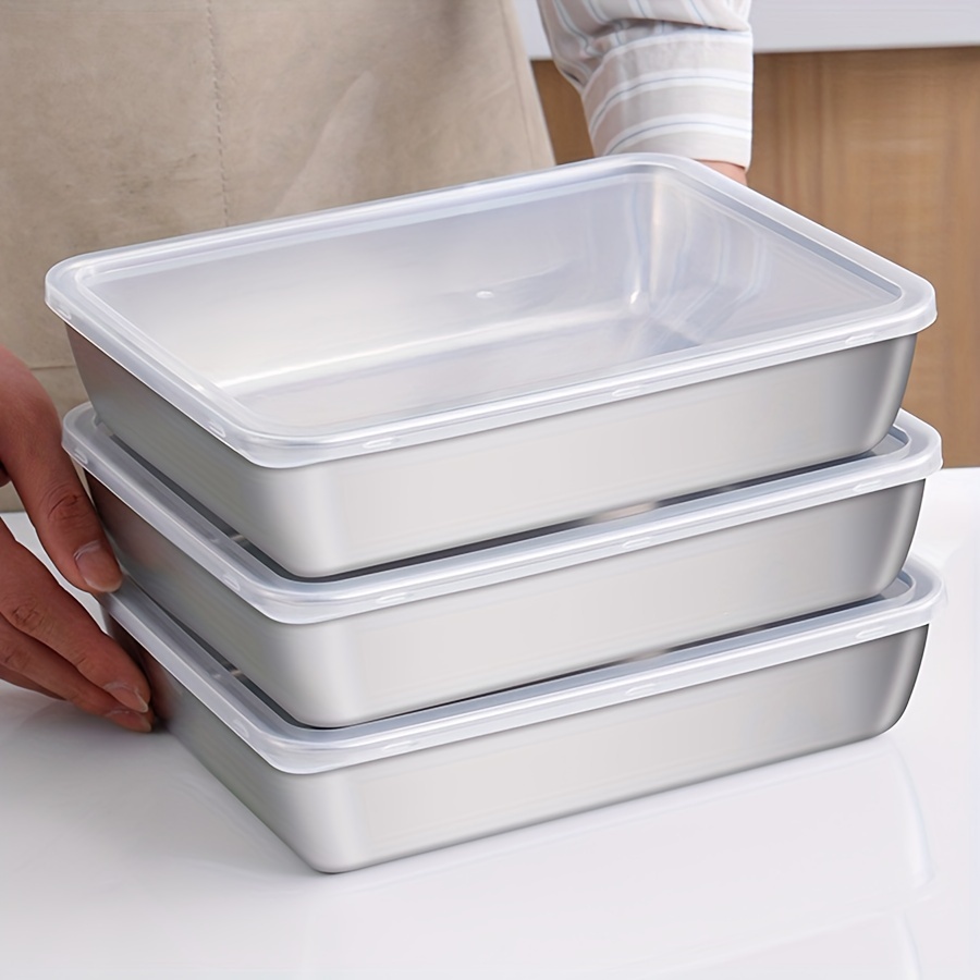 Food Storage No Pantry - 1-3 ชิ้น กล่องเก็บอาหารสแตนเลส ปิดสนิท ปราศจากสาร BPA