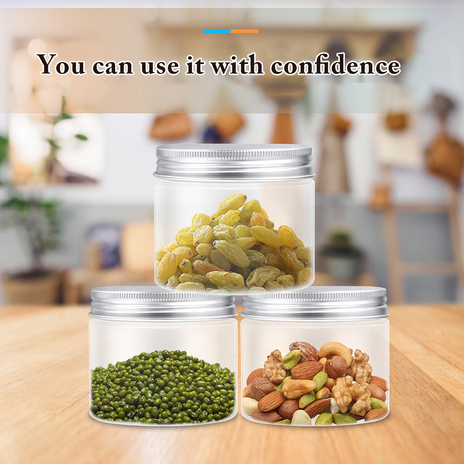 Food Storage Jars Plastic - ชุดโหลแก้วเก็บอาหาร 12 ชิ้น โหลแก้วแบบปิดผนึกใช้ซ้ำได้สำหรับแยม น้ำผึ้ง น้ำเชื่อม