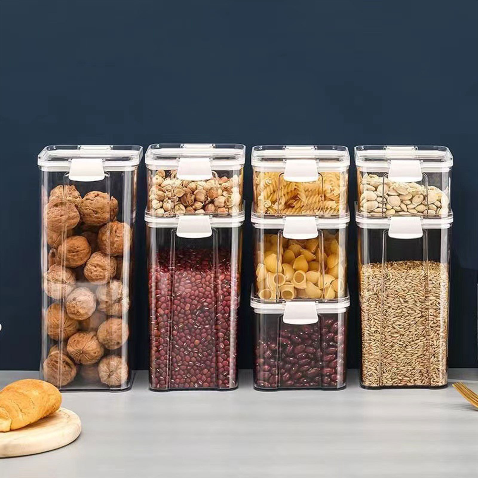 Food Storage No Pantry - ภาชนะเก็บอาหารสุญญากาศพร้อมฝาปิด Pantry Organizer เครื่องจ่ายธัญพืชภาชนะบรรจุธัญพืชกล่องเก็บอาหารห้องครัว