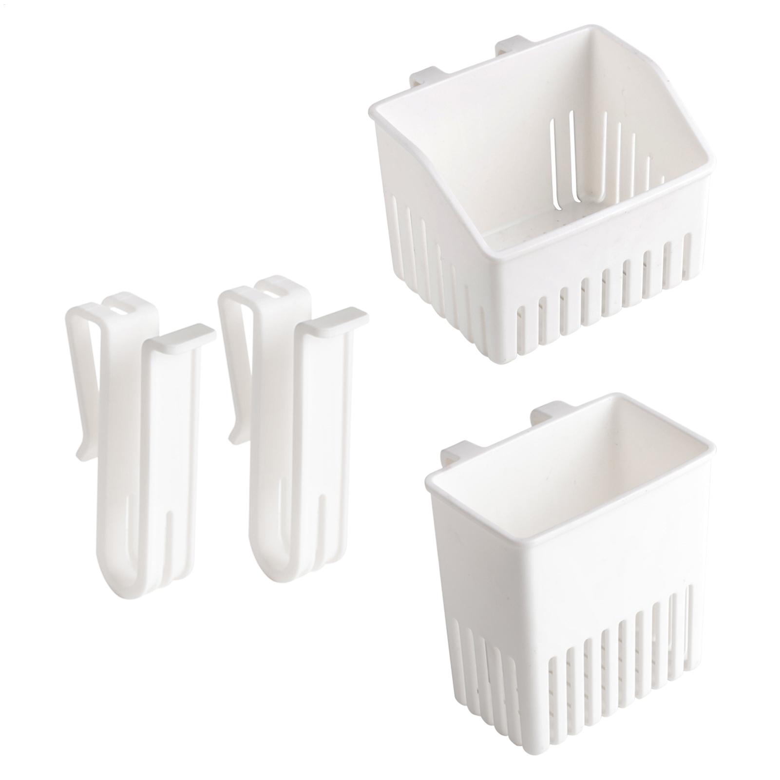 Food Storage Organiser - ชั้นวางอุปกรณ์ครัวอเนกประสงค์ ที่วางตะเกียบแบบมีที่ระบายน้ำ ติดผนังหรือวางตั้งได้ กล่องจัดระเบียบช้อนส้อมและภาชนะ