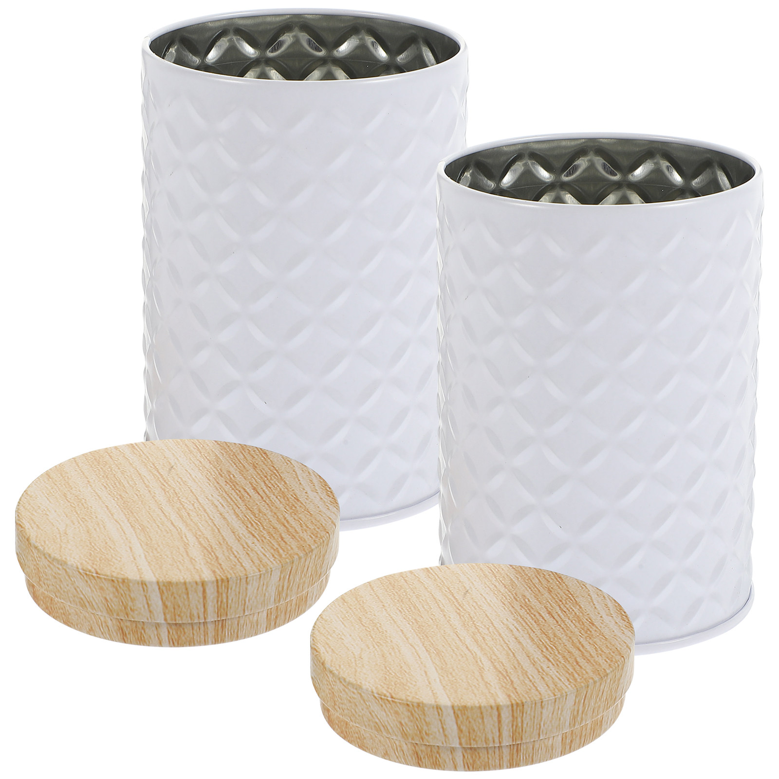 Food Storage Jars Plastic - กระปุกเก็บอาหาร 2 ชิ้น ทำจากแผ่นเหล็กเคลือบดีบุก เกรดอาหาร พร้อมฝาปิดกันรั่ว