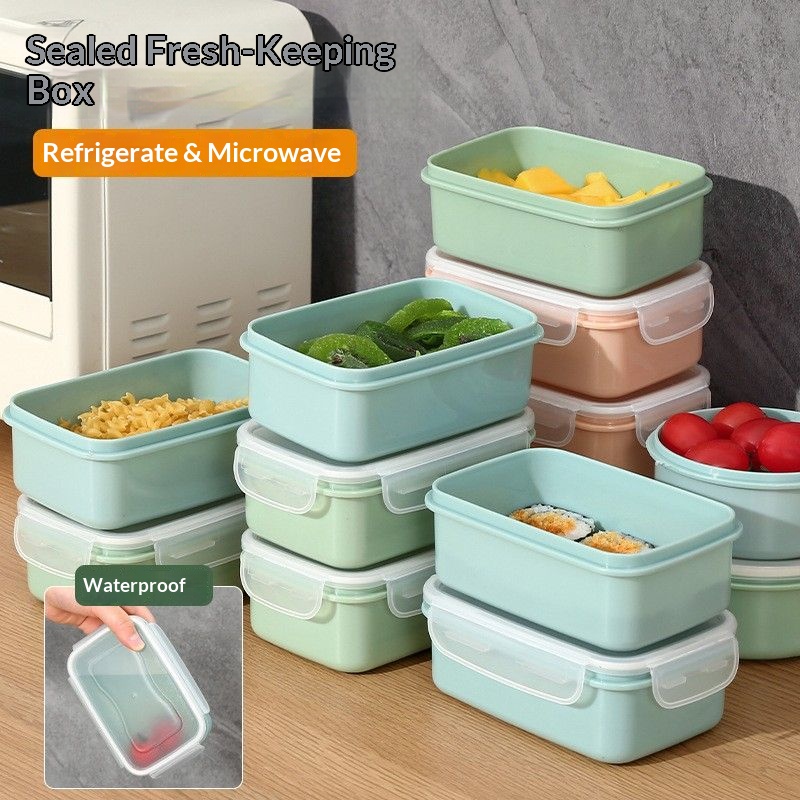 Food Storage Cabinet For Kitchen - กล่องเก็บอาหารสุญญากาศ ปราศจากสาร BPA สามารถวางซ้อนกันได้ ป้องกันการรั่วซึม กล่องใส่อาหารกลางวัน