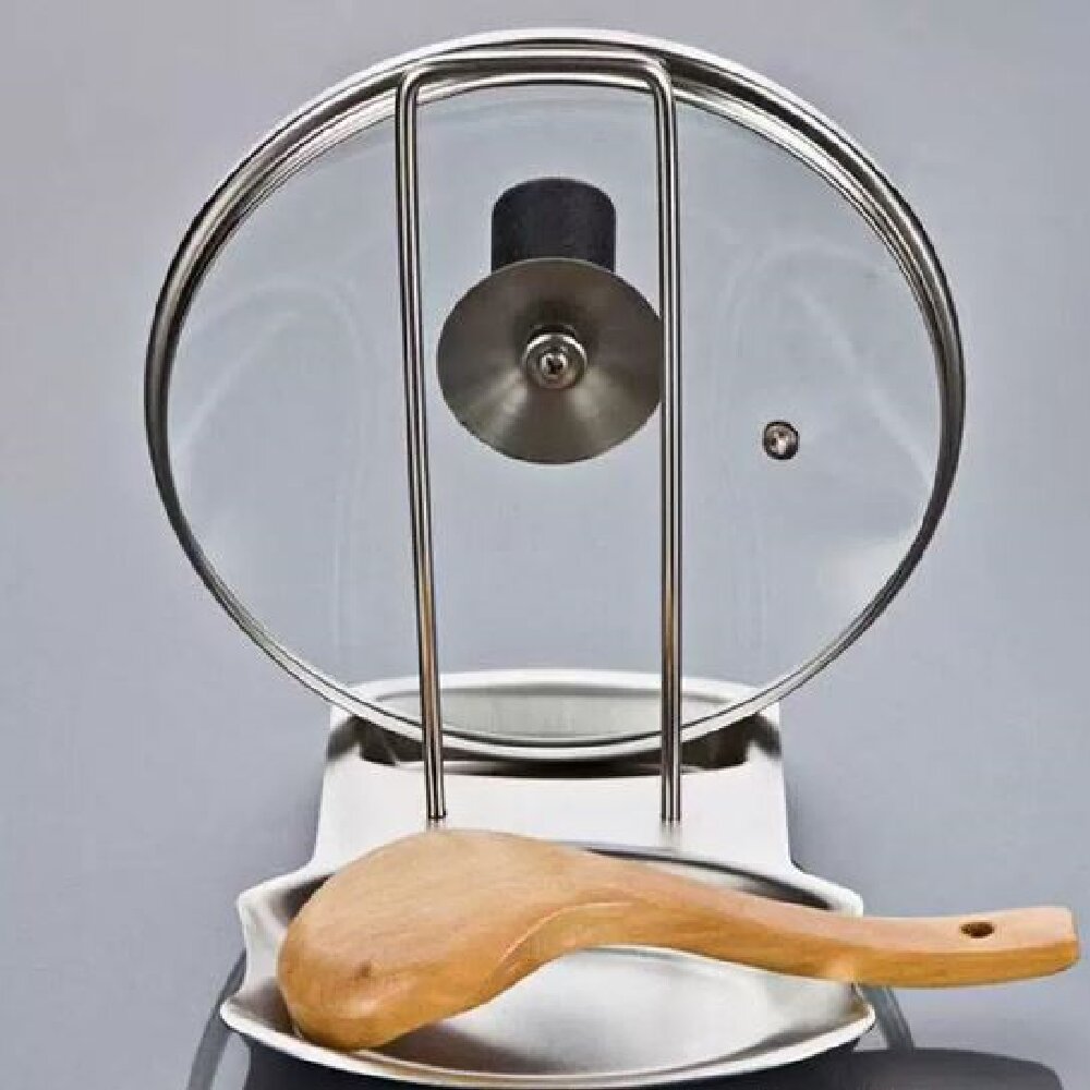 Food Storage Organiser - ที่วางฝาหม้อสแตนเลส ชั้นวางของในครัวสำหรับเก็บอุปกรณ์และจาน ชั้นวางอเนกประสงค์สำหรับใช้ในบ้าน