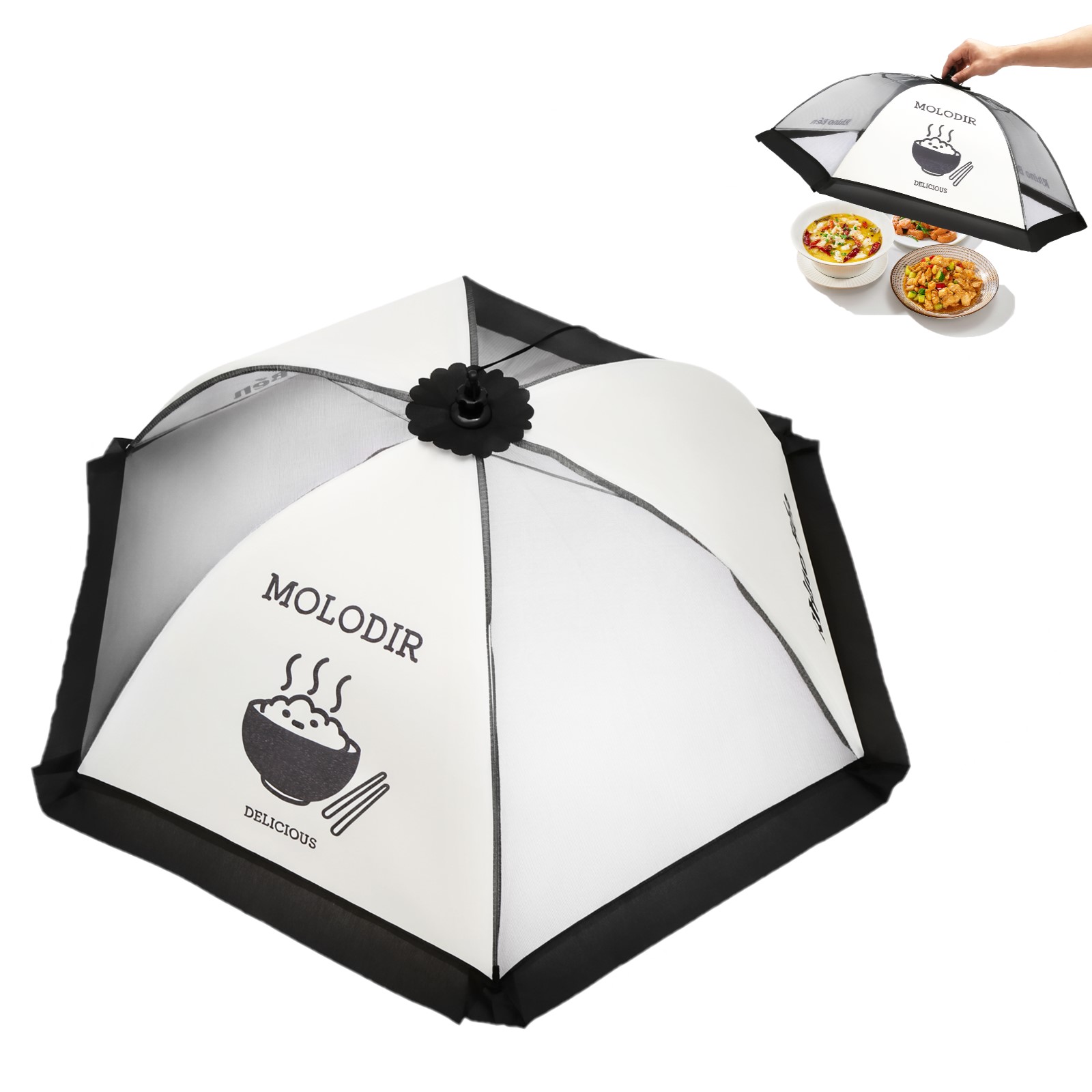 Food Storage Net - ฝาครอบอาหารแบบพับได้ ผ้าคลุมโต๊ะอาหาร ตาข่ายกันแมลง ป้องกันยุง ฝุ่นละออง พกพาสะดวก