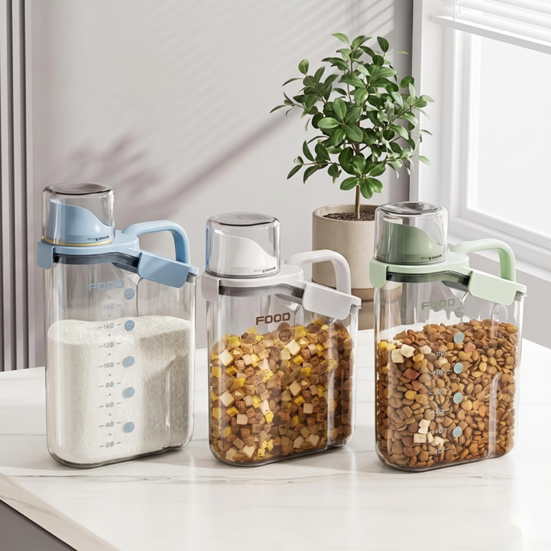 Food Storage No Pantry - กล่องเก็บอาหารสัตว์เลี้ยง ป้องกันความชื้น สำหรับอาหารเม็ดแมวและสุนัข ใช้ในครัว ห้องเก็บของ บ้าน