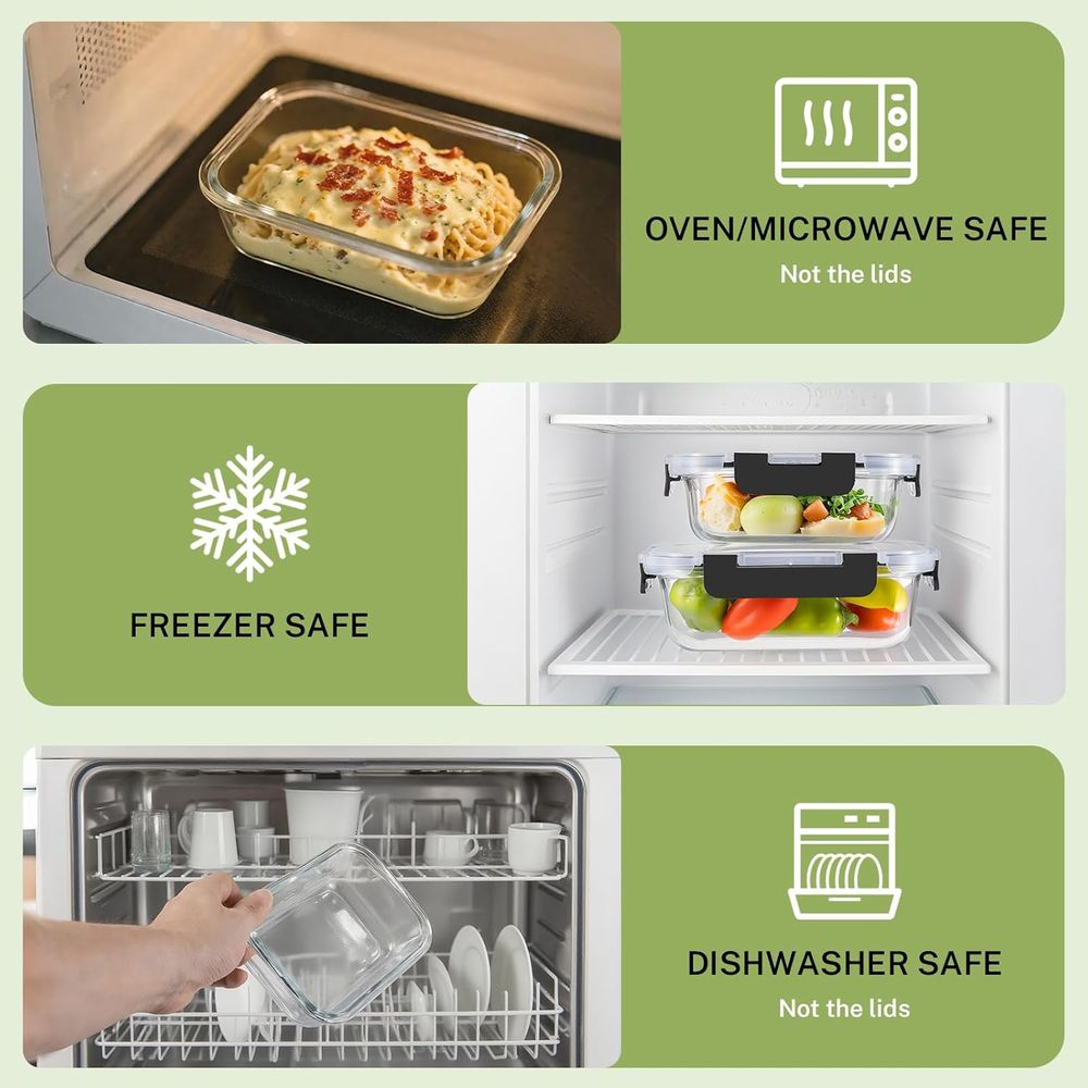 ชุดกล่องถนอมอาหารแก้วโบโรซิลิเ - Food Storage Set Glass บทวิจารณ์และราคา