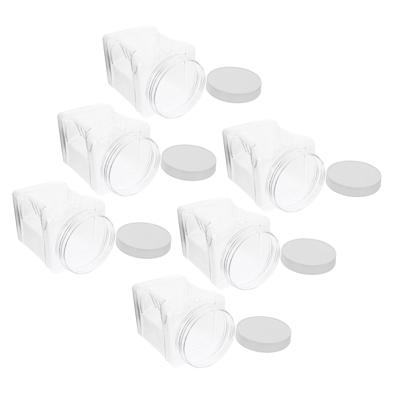 โหลเก็บของใส 6 ชิ้น ทรงสี่เหลี - Food Storage Jars Plastic บทวิจารณ์และราคา