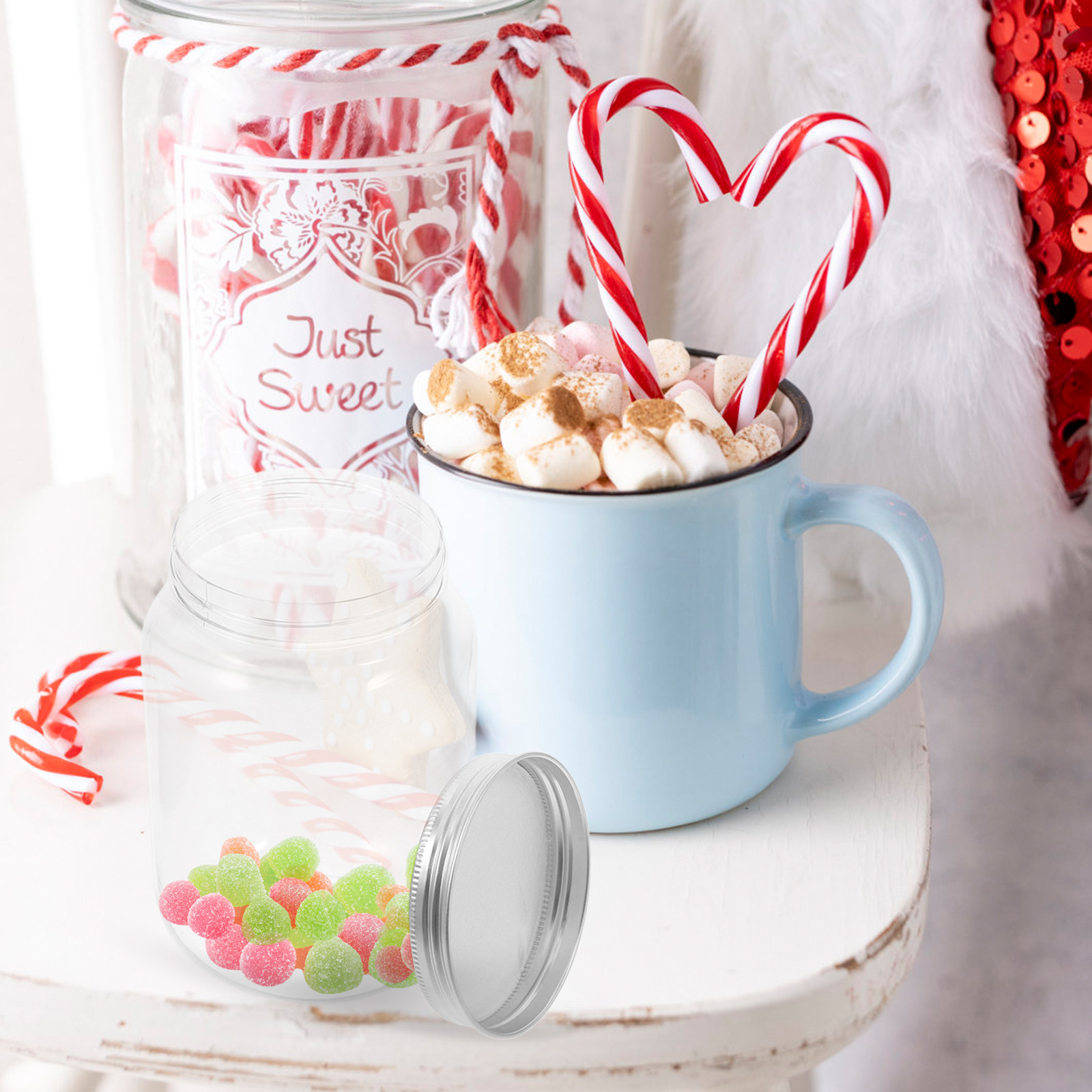 ขวดพลาสติกใส 4 ชิ้น พร้อมฝาปิด - Food Storage Jars Plastic บทวิจารณ์และราคา
