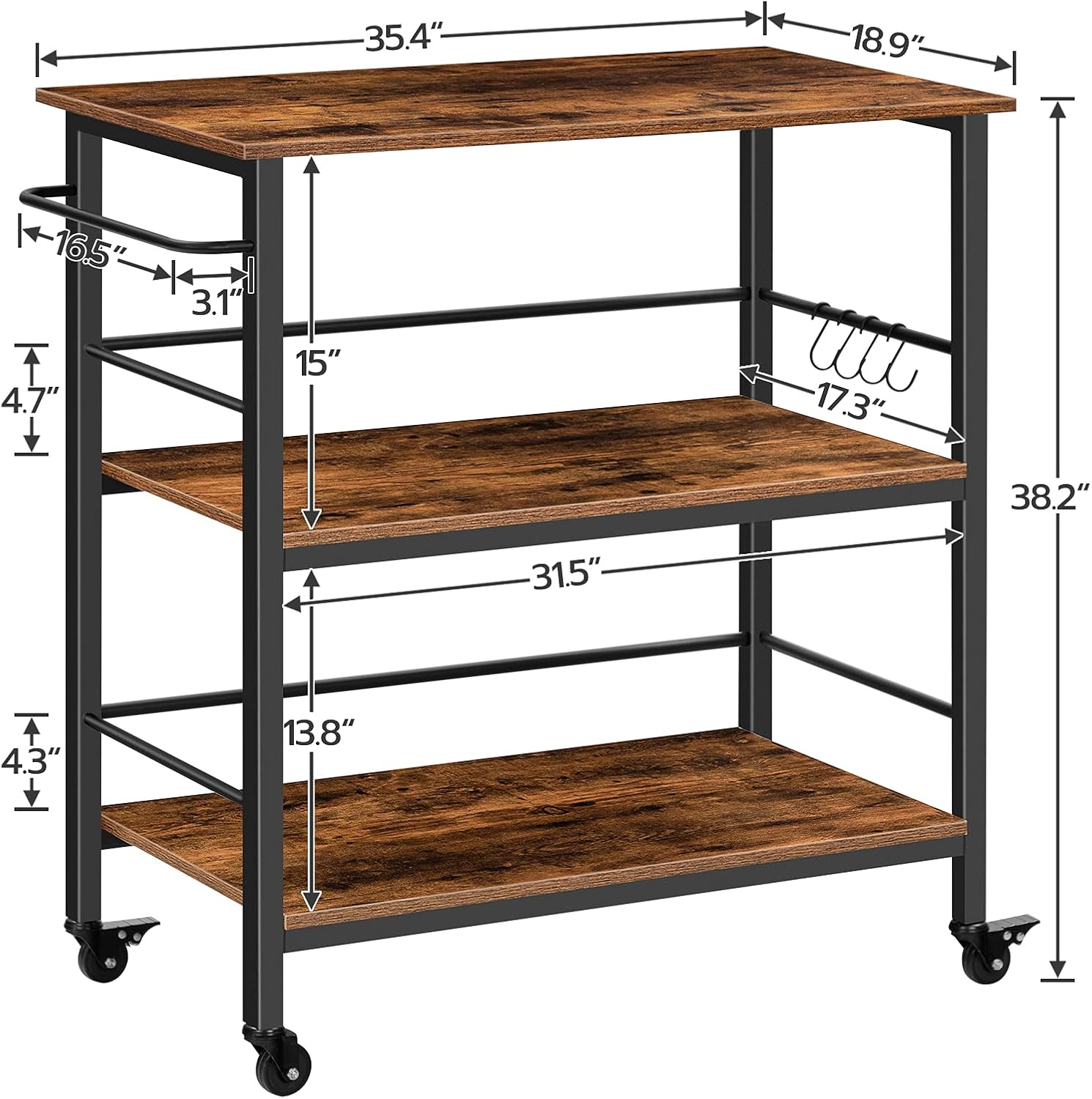 เกาะครัวอุตสาหกรรม 3 ชั้น พร้อ - Food Storage In Room บทวิจารณ์และราคา