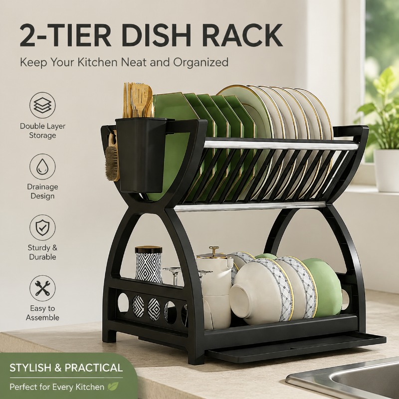 ชั้นวางจาน 2 ชั้น สำหรับวางบนเ - Food Storage Organiser บทวิจารณ์และราคา