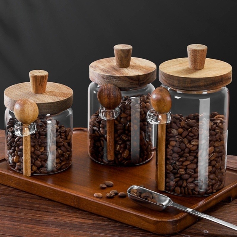 ชุดโหลแก้ว ABJI พร้อมฝาไม้และช - Food Storage Set Glass บทวิจารณ์และราคา