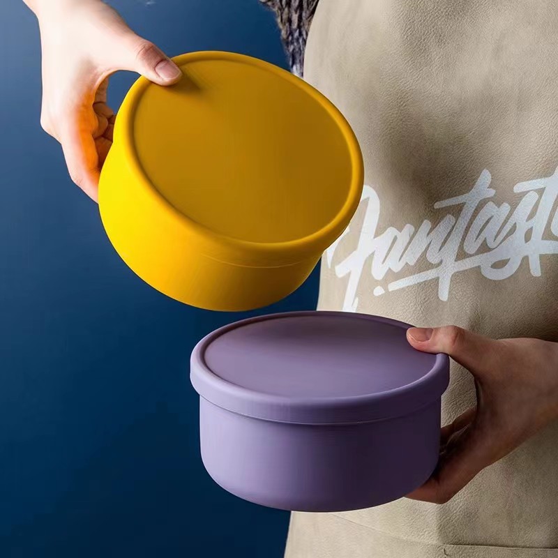 1 ชิ้นซิลิโคนชามข้าวกลมแบบพกพา - Food Storage Hot บทวิจารณ์และราคา