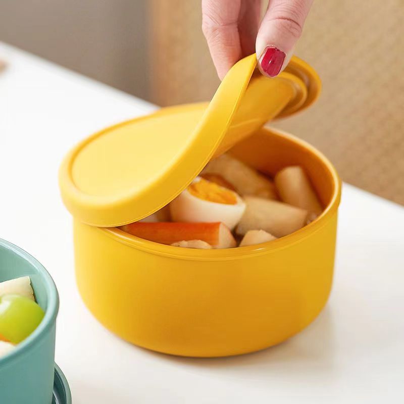 1 ชิ้นซิลิโคนชามข้าวกลมแบบพกพา - Food Storage Hot บทวิจารณ์และราคา