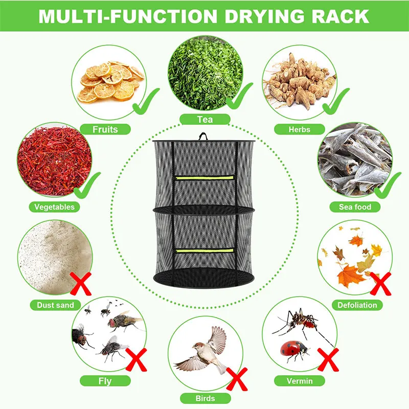 ตาข่ายตากอาหารสำหรับสมุนไพร ผล - Food Storage Net บทวิจารณ์และราคา