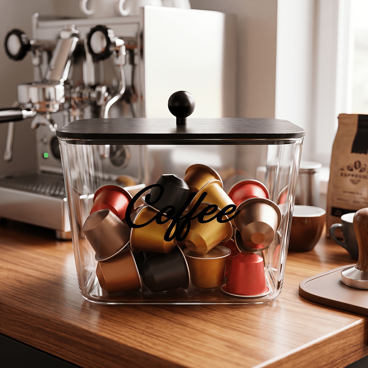 ที่ใส่ฝักกาแฟพร้อมฝาปิด กล่องเ - Food Storage Cabinet For Kitchen บทวิจารณ์และราคา