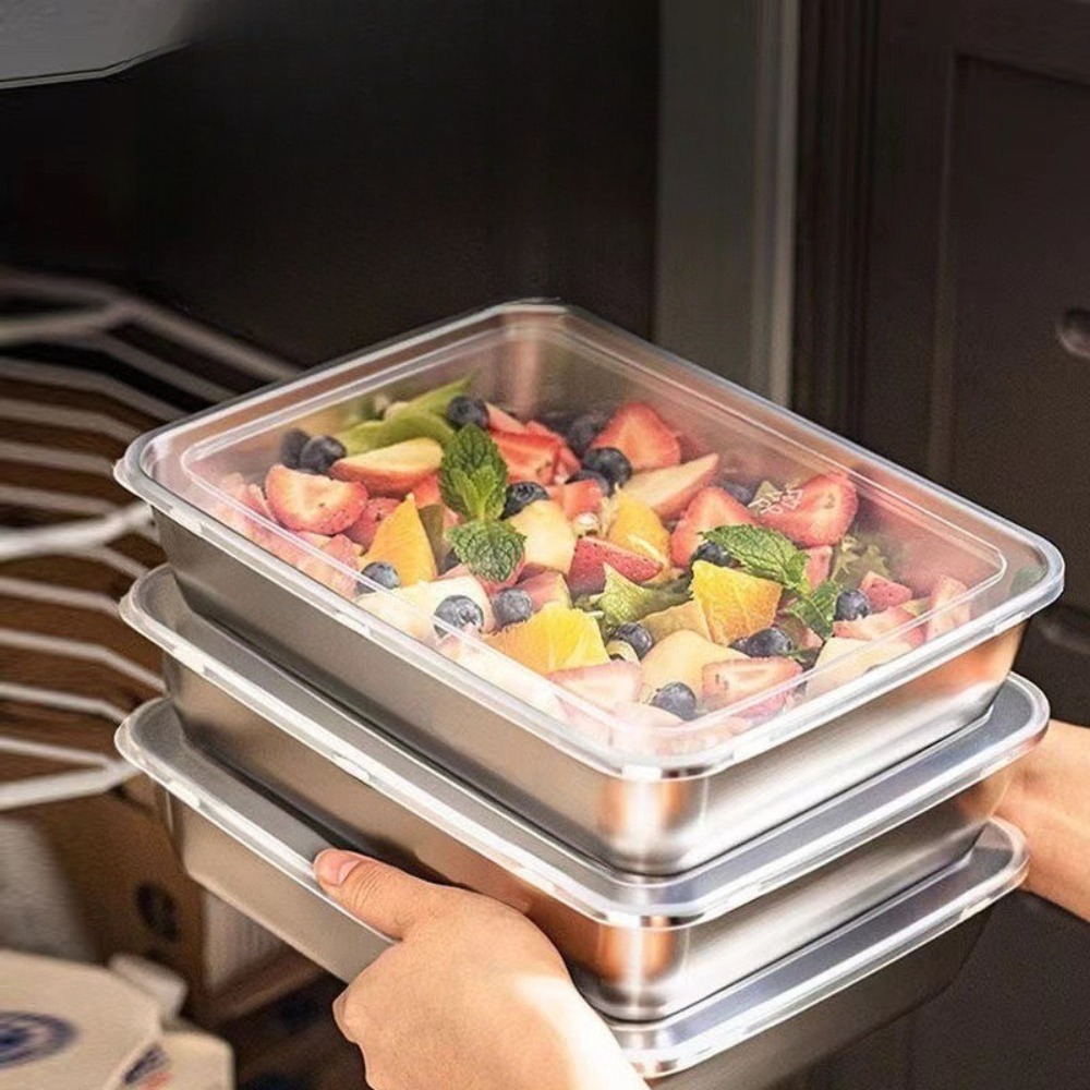 ถาดเสิร์ฟสแตนเลสเกรดอาหารพร้อม - Food Storage And Preservation บทวิจารณ์และราคา