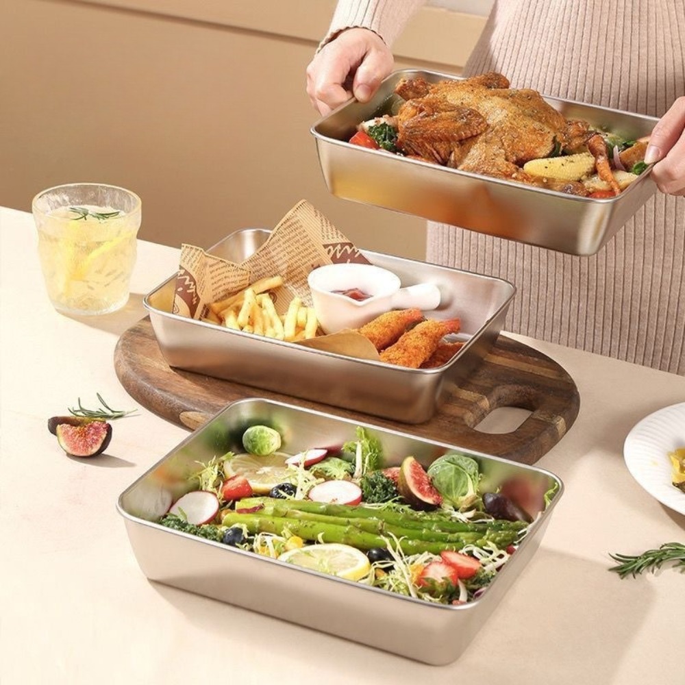 ถาดเสิร์ฟสแตนเลสเกรดอาหารพร้อม - Food Storage And Preservation บทวิจารณ์และราคา
