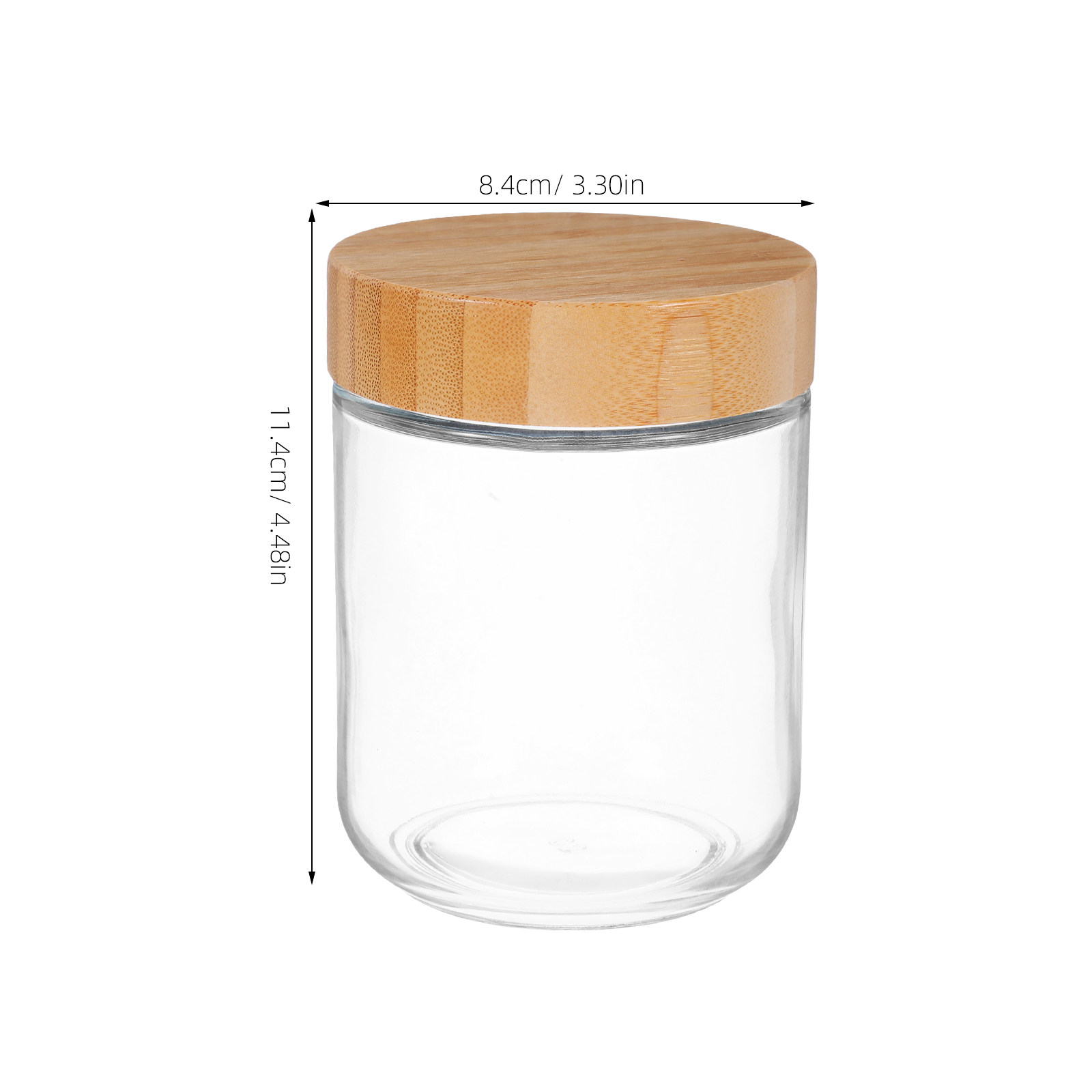 โหลแก้วใส 4 ชิ้น พร้อมฝาไม้ไผ่ - Food Storage Jars Plastic บทวิจารณ์และราคา