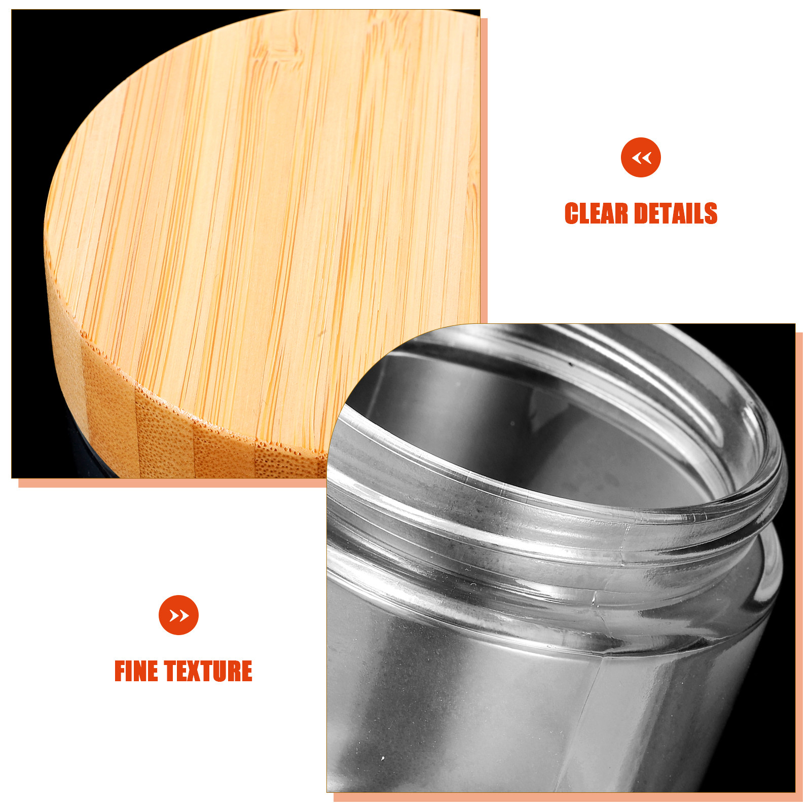 โหลแก้วใส 4 ชิ้น พร้อมฝาไม้ไผ่ - Food Storage Jars Plastic บทวิจารณ์และราคา