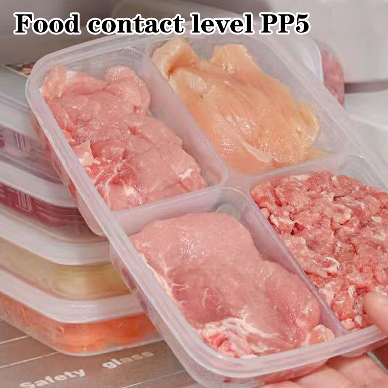 ใหม่【กล่องเก็บของพลาสติก 4 ช่อ - Food Storage Box Set บทวิจารณ์และราคา