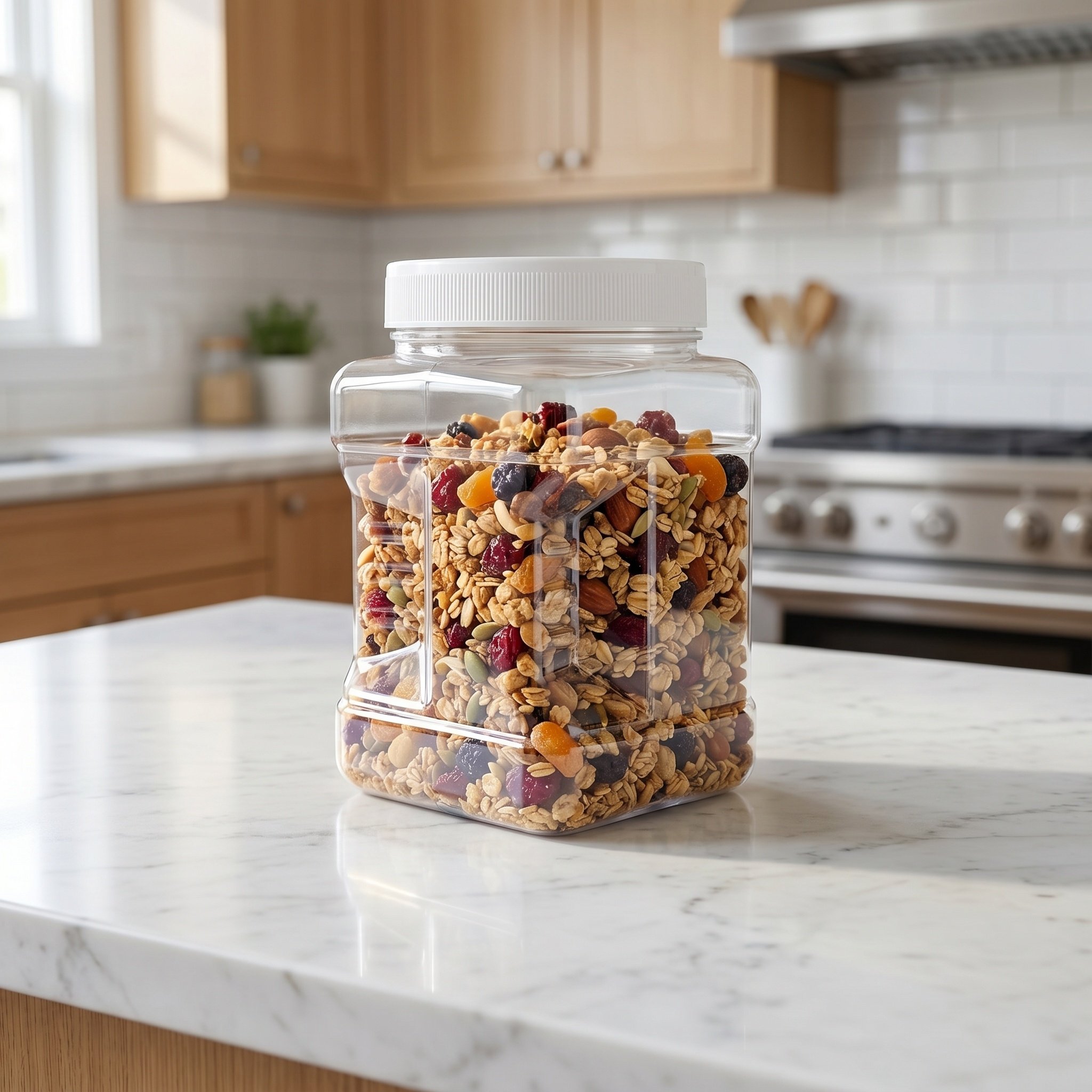 ขวดเก็บอาหารสุญญากาศทรงสี่เหลี - Food Storage Jars Plastic บทวิจารณ์และราคา