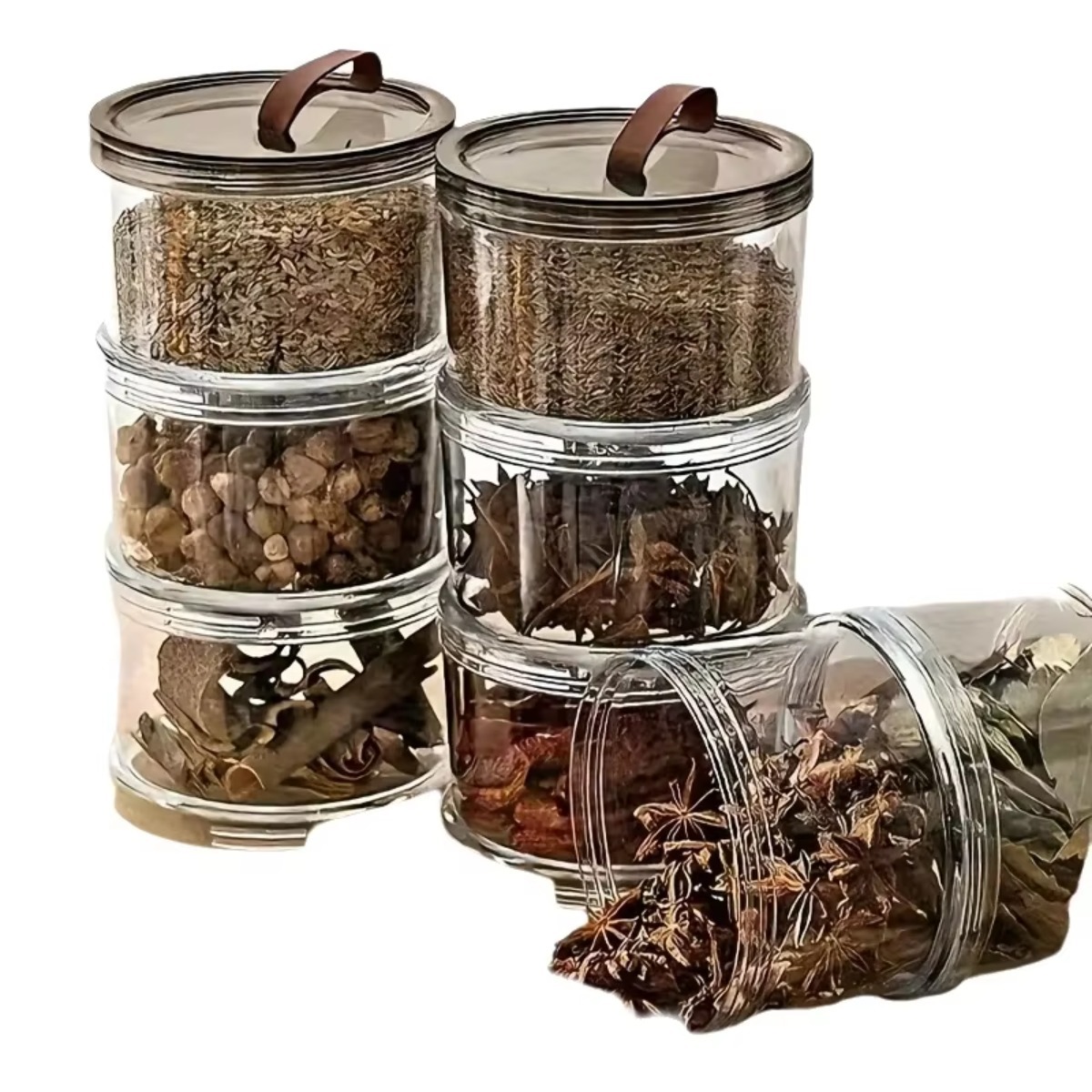 กล่องใส่เครื่องเทศแบบมือถือ 3  - Food Storage Jars Plastic บทวิจารณ์และราคา