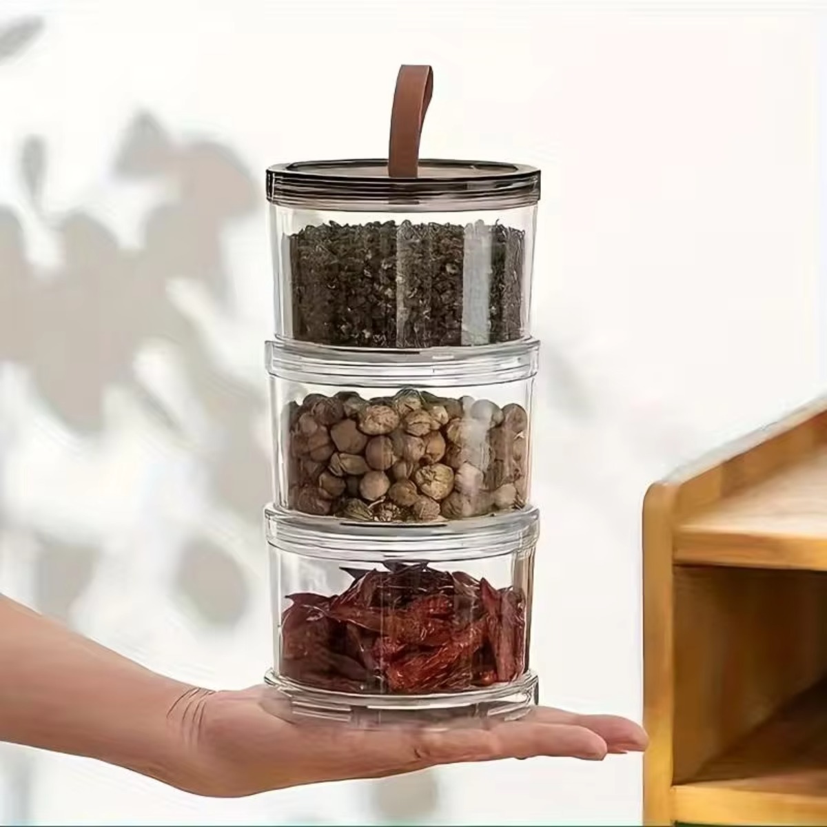 กล่องใส่เครื่องเทศแบบมือถือ 3  - Food Storage Jars Plastic บทวิจารณ์และราคา