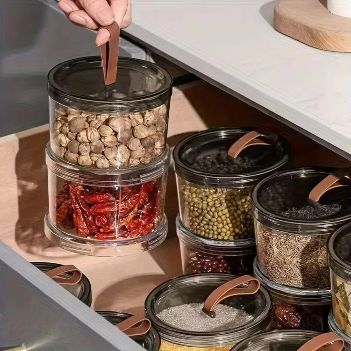 กล่องใส่เครื่องเทศแบบมือถือ 3  - Food Storage Jars Plastic บทวิจารณ์และราคา