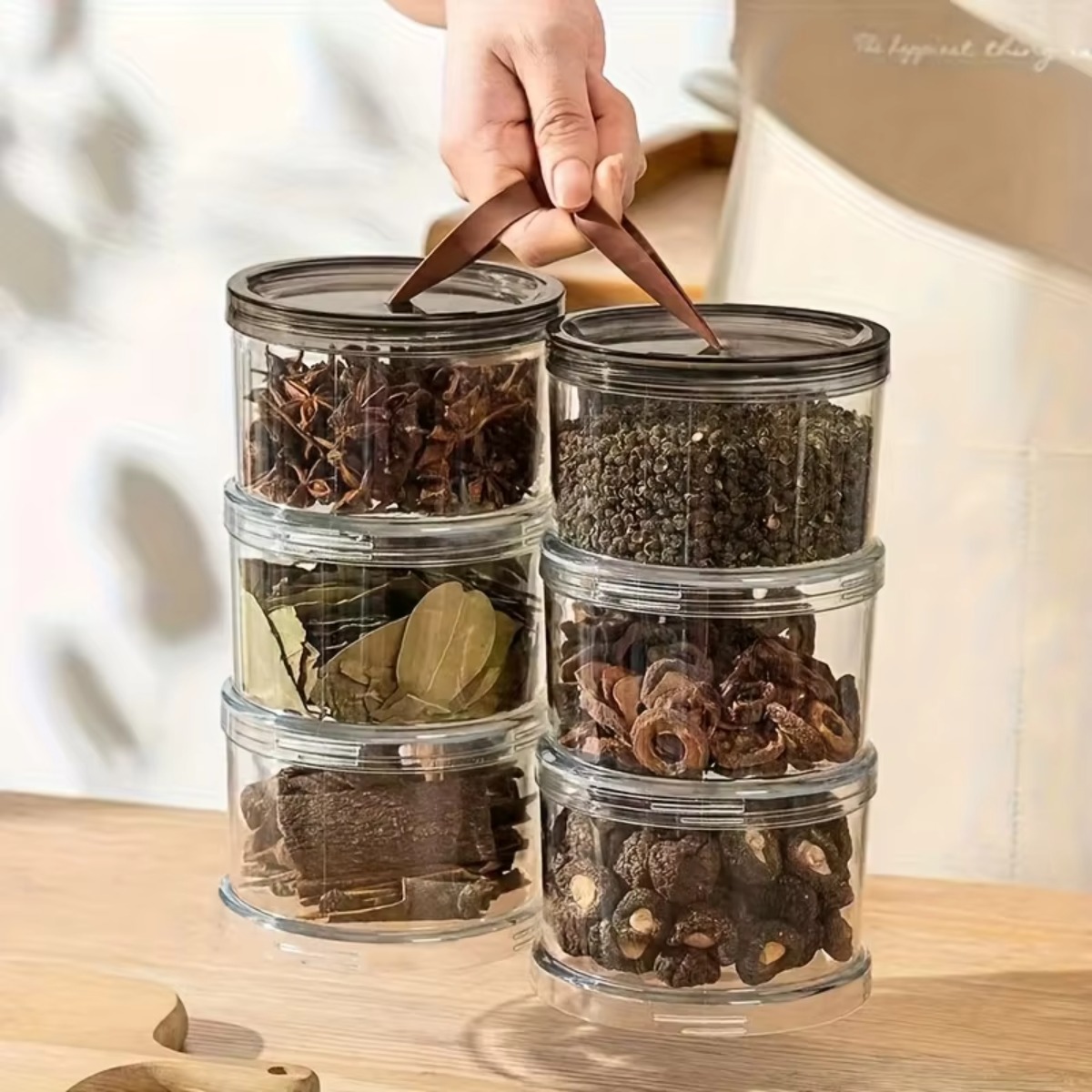 กล่องใส่เครื่องเทศแบบมือถือ 3  - Food Storage Jars Plastic บทวิจารณ์และราคา