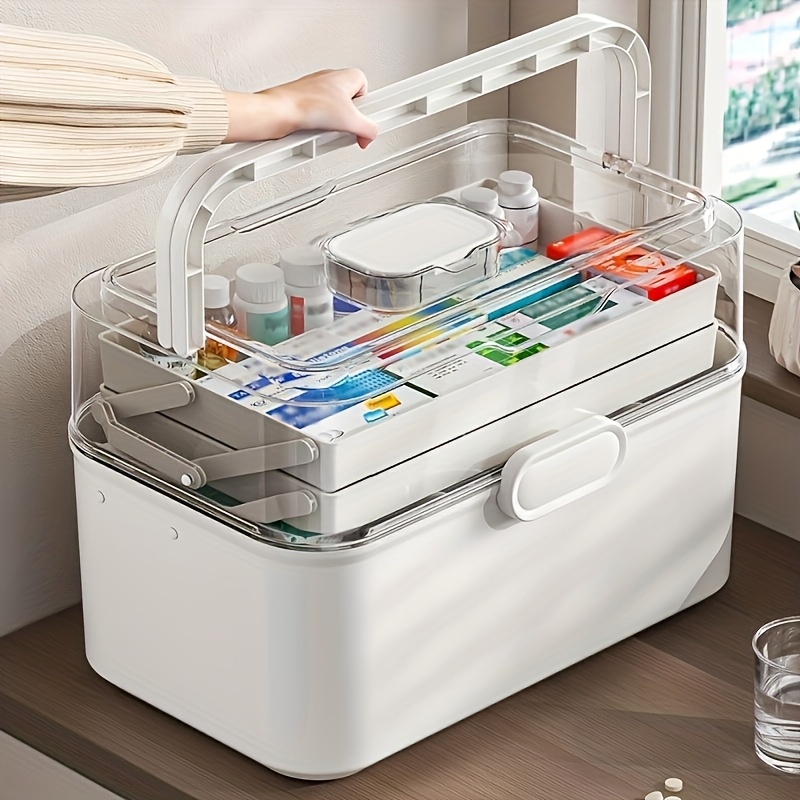 กล่องเก็บยาฝาใสความจุขนาดใหญ่/ - Food Storage Cabinet For Kitchen บทวิจารณ์และราคา