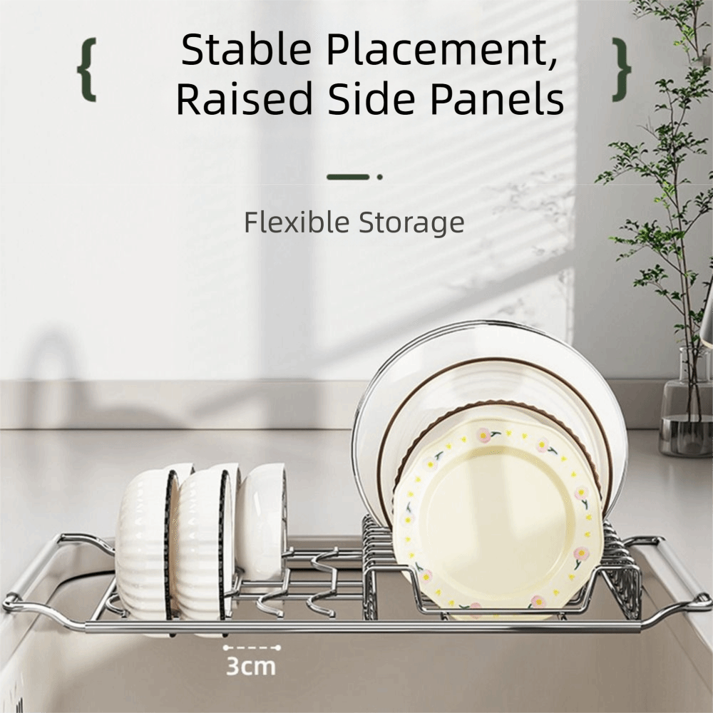 ชั้นวางจานสแตนเลสแบบขยายได้ ป้ - Food Storage Organiser บทวิจารณ์และราคา