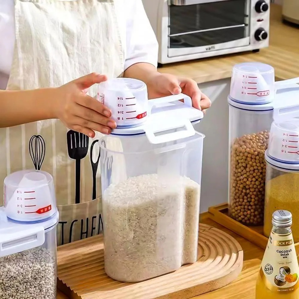 กล่องเก็บอาหารแห้ง ข้าวสาร ปลอ - Food Storage Jars Plastic บทวิจารณ์และราคา