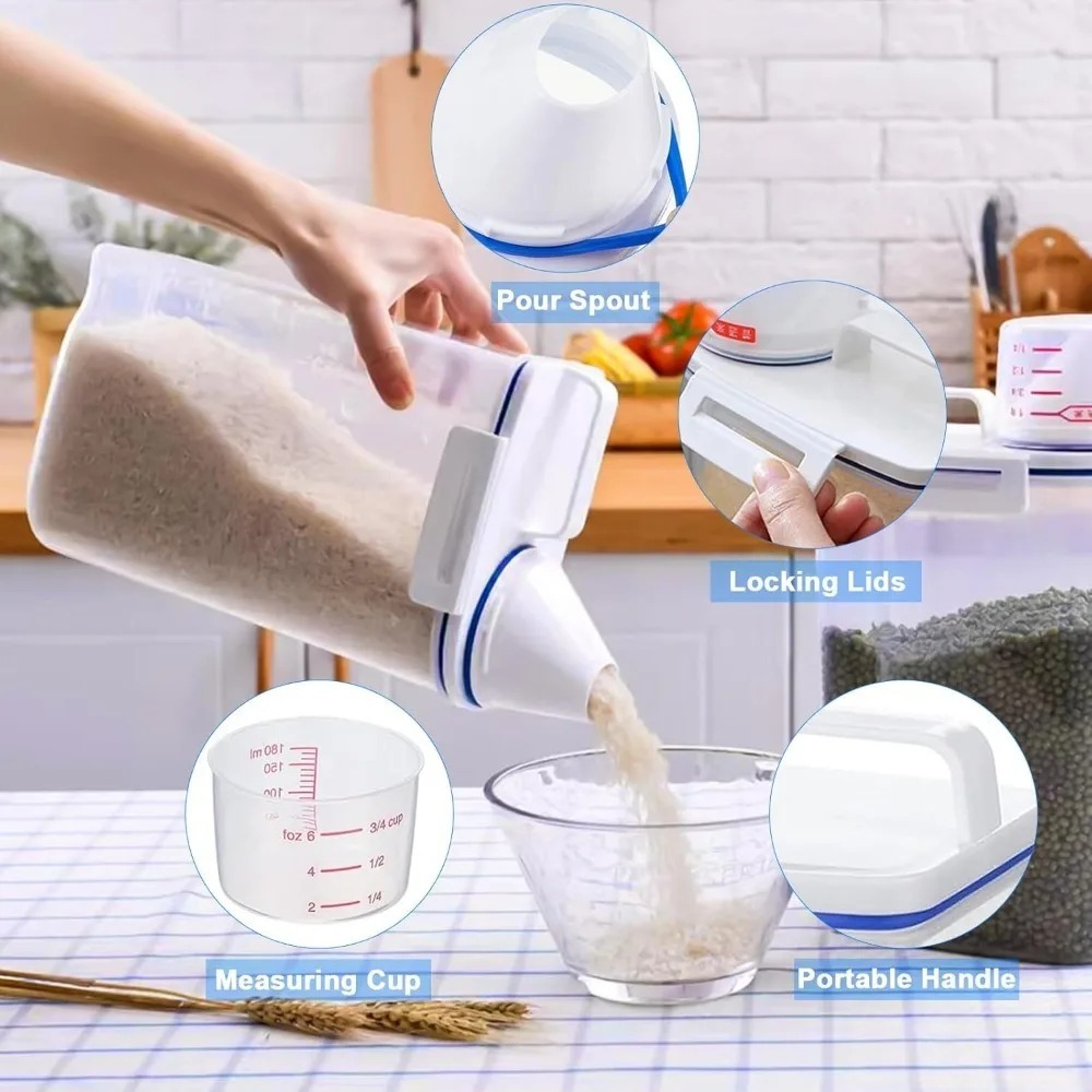 กล่องเก็บอาหารแห้ง ข้าวสาร ปลอ - Food Storage Jars Plastic บทวิจารณ์และราคา
