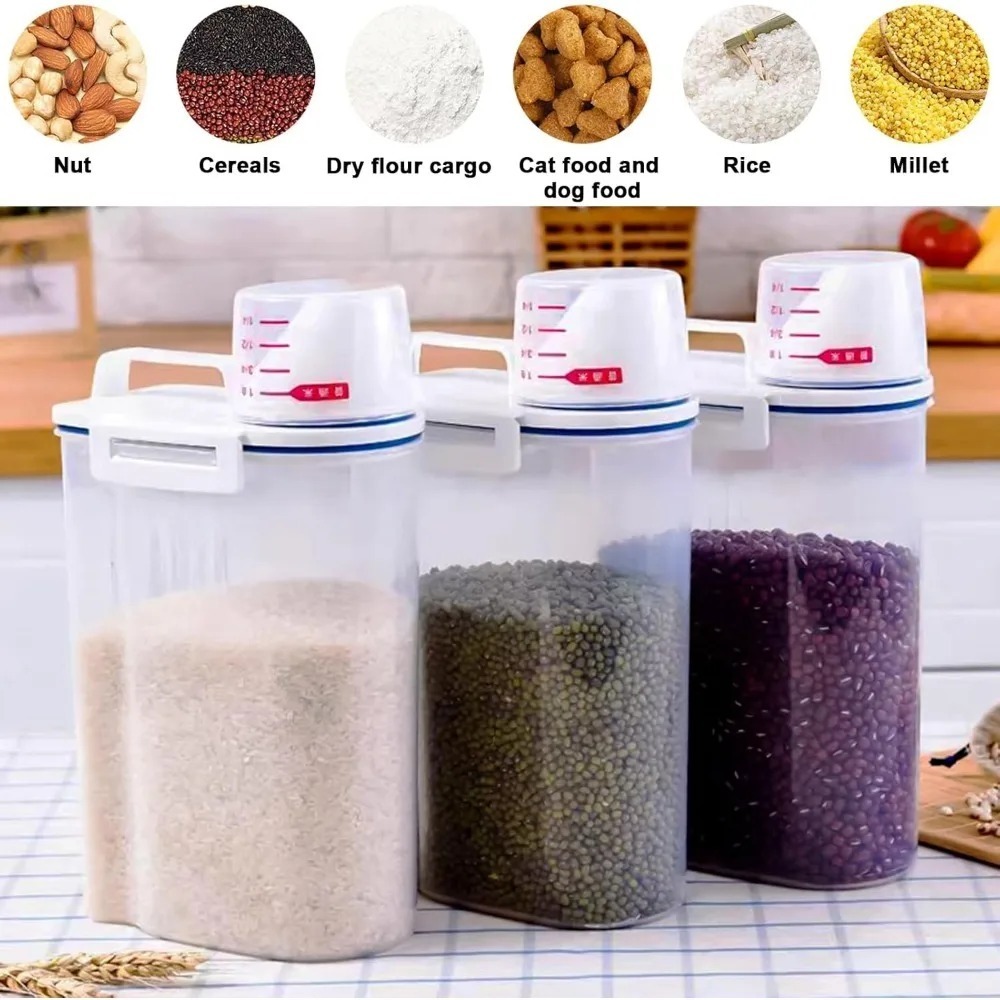 กล่องเก็บอาหารแห้ง ข้าวสาร ปลอ - Food Storage Jars Plastic บทวิจารณ์และราคา