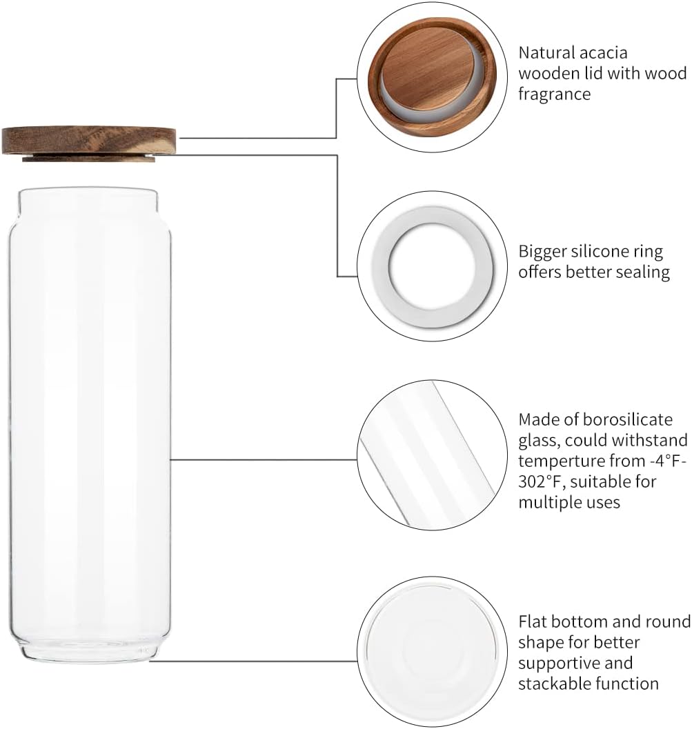 ชุดโหลแก้ว 4 ใบ ขนาด 34 ออนซ์  - Food Storage Set Glass บทวิจารณ์และราคา