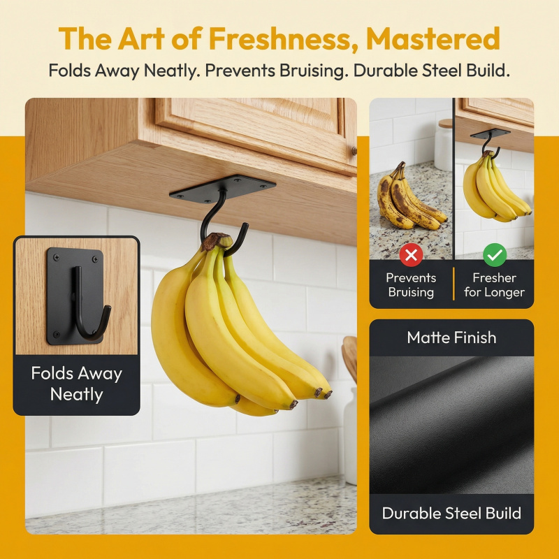ตะขอแขวนกล้วยแบบติดผนังโลหะสีด - Food Storage Cabinet For Kitchen บทวิจารณ์และราคา