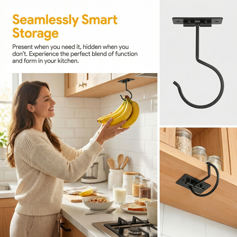 ตะขอแขวนกล้วยแบบติดผนังโลหะสีด - Food Storage Cabinet For Kitchen บทวิจารณ์และราคา