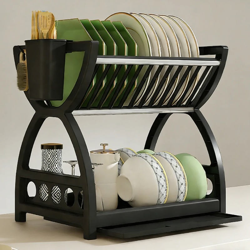 ชั้นวางจาน 2 ชั้น สำหรับจัดระเ - Food Storage Organiser บทวิจารณ์และราคา