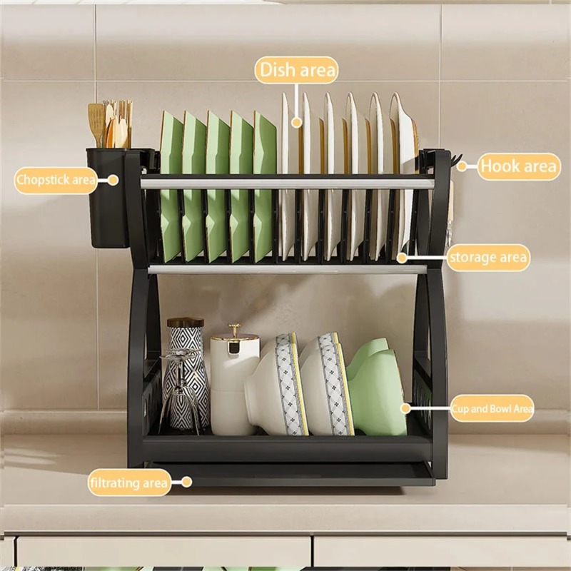 ชั้นวางจาน 2 ชั้น สำหรับจัดระเ - Food Storage Organiser บทวิจารณ์และราคา